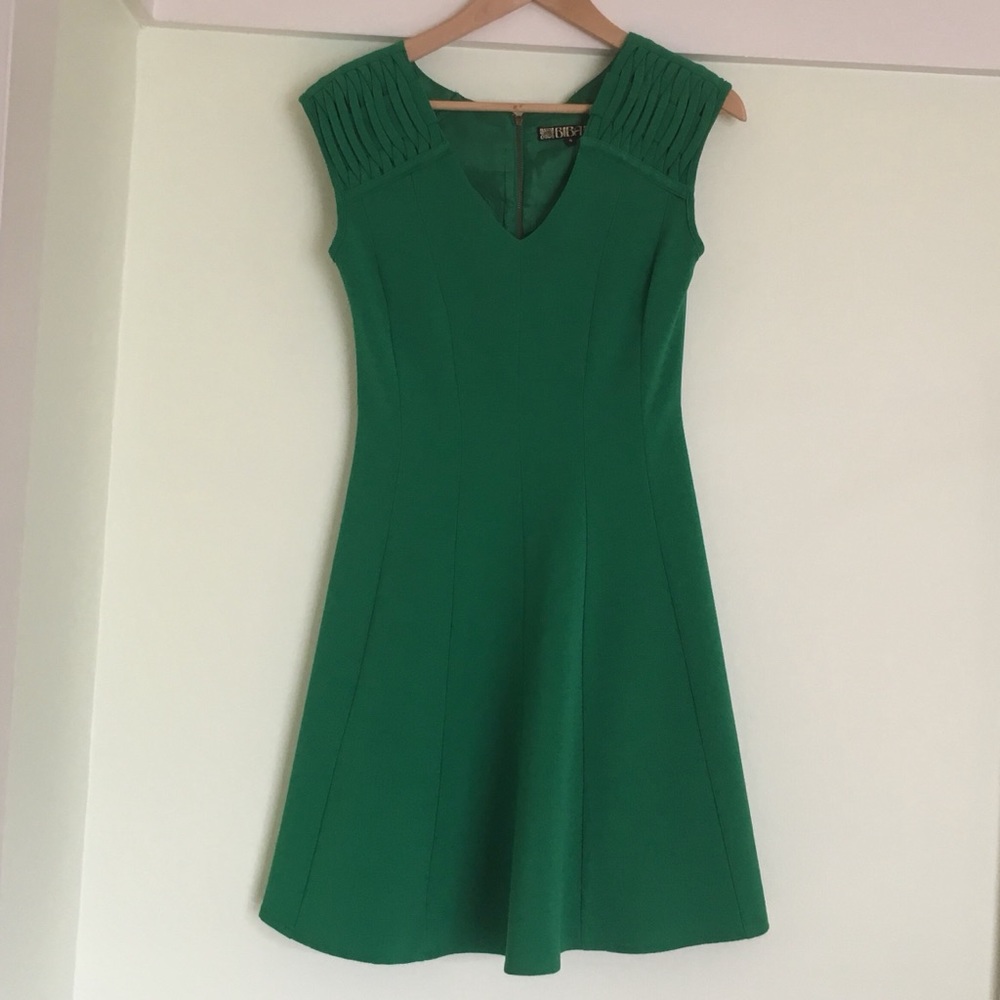 Like new fit and flare green Biba dress